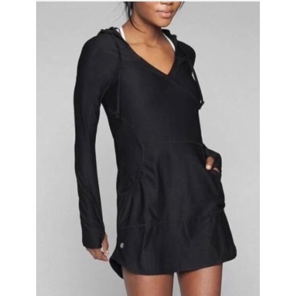 Athleta Wick It Wader Hooded Swim Coverup Dress XS Beachy Coastal Cruise - Picture 2 of 10
